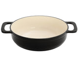 Cast iron 7.5QT cooking pot - Pure black - includes two silicone gloves - Enamel pot 77846550