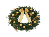 24in Pre-lit Battery Powered Christmas Wreath with Remote, Lighted Artificial Xmas Wreath with 50 01478929