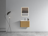 U055-Etna24W-306 Etna 24" Striped Natural Oak Bathroom Vanity with White Ceramic Sink, Wall Mounted W1865P164724