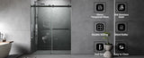 56 to 60'' W x 76'' H Frameless Shower Door, Double Sliding Shower Door with Premium 3/8'' T3210P277253