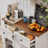 39" Sliding Barn Door Buffet Sideboard Cabinet Coffee Bar with and 2 Drawers, Coffee W2948P245259