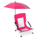2 Pack Pink Umbrella Chair for Adults with Adjustable ParasolPortable Backpack Beach Chair 62111420