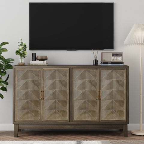 ZUN Vintage Sideboard Buffet with Storage,Large Accent Sideboard With 4 Doors,Storage W1706P234057