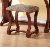 Unique Modern Bedroom Vanity Set w Stool Foldable Mirror Drawers Cherry Color MDF Veneer 1pc Vanity B011111842