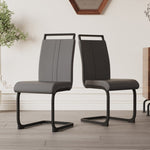 ZUN Modern Dining Chairs,PU Faux Leather High Back Upholstered Side Chair with C-shaped Tube. Black W2189138540