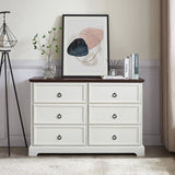 Modern Farmhouse 6-Drawer Chest of Drawers for Bedroom, Wooden Bedroom Drawer Dresser with 6 Storage 54948134