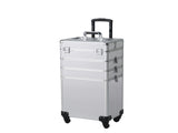 4-in-1 Draw-bar Style Interchangeable Aluminum Rolling Makeup Case Silver 59019860