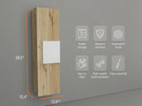 Medicine 38"H Single Door Cabinet, Three Shelves, Light Oak / White B097120601