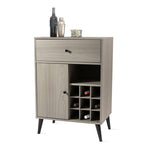 ZUN Modern Grey Wine Cabinet, Single Drawer, Single Cabinet with a removable wine rack B064P182637