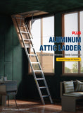 Household Aluminum Attic Ladder 25" x 54" ,350lbs Capacity, 7-10 ft Ceiling Height W2529P185494