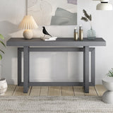 U_STYLE Contemporary Console Table with Wood Top, Extra Long Entryway Table for Entryway, Hallway, N711P230809G