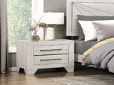 Contemporary Gray Oak Finish Nightstand with 2x Drawers Wooden Bedroom Furniture 1pc B011P323476
