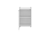 Bar Cabinet, 1 Glass Door, 3 Shelves, White B097P350285