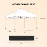 ZUN Outdoor 10 x 10 Ft Pop Up Gazebo Canopy with 4 pcs Sand Bag and Carry Bag,White [Sale to Temu is 99367867