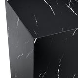 ZUN 15.7*15.7*15.7 Inch Black Marble Texture MDF Coffee Table - Luxurious Design, Perfect Living Room W1151P227822