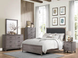 Brownish Gray Finish 1pc Nightstand Melamine Laminate 2x Drawers Dark Metal Hardware Bed Side Table B01152306