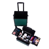 ZUN 4-in-1 Draw-bar Style Interchangeable Aluminum Rolling Makeup Case-Dark Green 71811920