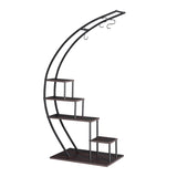 2pcs 5 Layers Semicircle Iron Wood Suitable For Garden Balcony Patio Lawn Home Decoration Plant 11920122