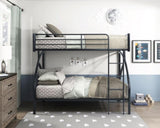 Black Metal Frame Twin/Twin Bunk Bed, Youth Bed, Youth Bedroom Furniture, Easy Assembly B011P248589