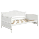 ZUN Twin Wooden Daybed with 2 drawers, Sofa Bed for Bedroom Living Room,No Box Spring Needed,White WF192860AAK