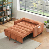 Folding sofa bed, adjustable back, access sofa, recliner, single bed, orange W1658P176549