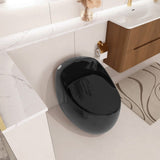 1-Piece 1.28 GPF Single Flush Egg Shape Toilet in Glossy Black W2973P301480