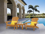Folding Wooden Adirondack Lounger Chair with Natural Finish 91080589