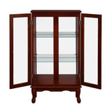 Curio Cabinet Lighted Curio Diapaly Cabinet with Adjustable Shelves and Mirrored Back Panel, W169392181