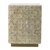 14x14x18" Square Capiz Stool, Cream W2078P326498