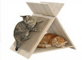 Multi-Functional Cat Scratcher - 18.5"x12"x21", Scratching Surface, Tunnel & Wooden Lounge 22813300