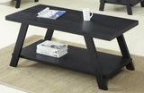 Athens Contemporary Replicated Wood Shelf Coffee Table in Black Finish T2574P164642