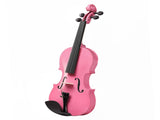 New 3/4 Acoustic Violin Case Bow Rosin Pink 96899286