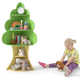 5-Tier Green Tree-Shaped Kids Bookshelf , 19894404