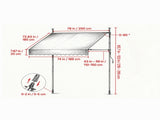 78" Manual Retractable Patio Awning, Height Adjustable Sunshade Canopy with Crank Handle for 28664360