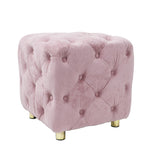 Pink Modern Velvet Upholstered Ottoman, Exquisite Small End Table, Soft Foot Stool,Dressing Makeup W1170103513