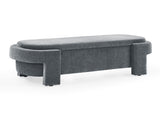 Chenille Upholstered Bench with Large Storage Space for the Living Room, Entryway and Bedroom,Grey, W48790041