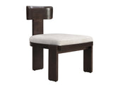 Upholstered Dining Chairs Set of 2, Fabric Side Chairs with Gray Seating Dark Brown Solid Rubber N779P236964E