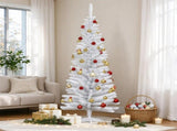 White 5' Slim Artificial Pencil Christmas Tree, 294 Realistic Branch Tips with Sturdy Plastic Stand 60534661