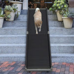 ZUN 63" Pet Ramp,Upgrade Folding Pet Ramp Portable Dog Ramp with Steel Frame 74599686