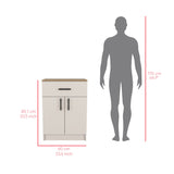 Pantry Cabinet Netal, Kitchen, Ivory / Natural Oak B092P243275