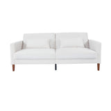 White Corduroy, Modern Sofa With Two Pillows, Suitable For Living Room, Lounge 95386034