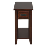 ZUN Dark Cherry 1-Drawer Accent Table with Shelf B062P209077