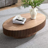 Modern Handcraft Drum Table Length 43.7 inch Ellipse Table for Living Room,Oval Small W2582P251185