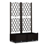 ZUN Wicker Trellis Planter, Outdoor Raised Garden Bed with Drainage Holes, Free-Standing Trellis Planter 49413812