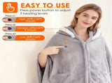 8-Zone Wearable Heated Blanket - 3 Adjustable Heat Levels, 59x31in Soft Flannel, USB-Powered 86906046