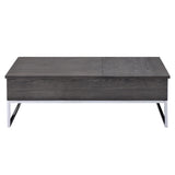 Rectangular Coffee Table with Lift Top, Gray Oak and Chrome B016P312974