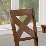 Espresso and Walnut Side Chair with X-Shape Back B062P209225