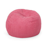 Kenli Modern Corduroy Polyester 3 ft. Bean Bag Chair,Pink Rose N778P185629P