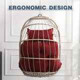 Outdoor garden rattan egg swing chair hanging chair PE hanging chair red W2500P231669