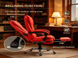 Red Executive Office Chair High Back Reclining Computer Chair with Footrest And Armrest for 09013473